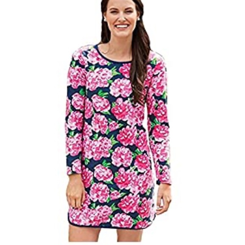 NWT Mud Pie Long Sleeve Terry Floral Dress- Medium